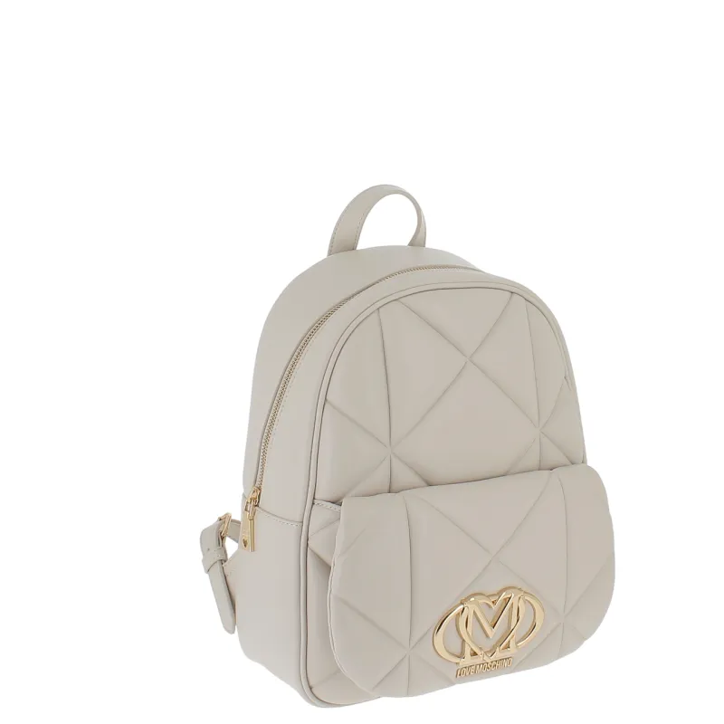 Zaino donna Love Moschino trapuntato, avorio 2