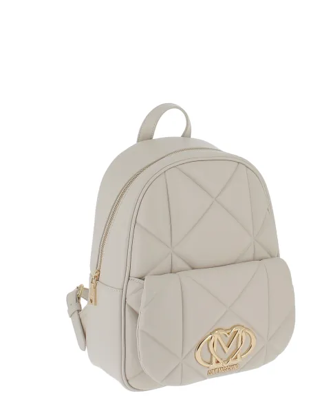 Love Moschino quilted women's backpack, ivory