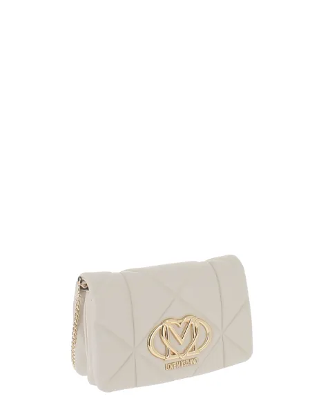 Love Moschino gesteppte Clutch-Tasche, elfenbein