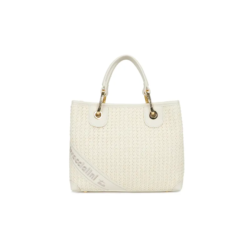 Braccialini Beth Tricot medium handbag, white