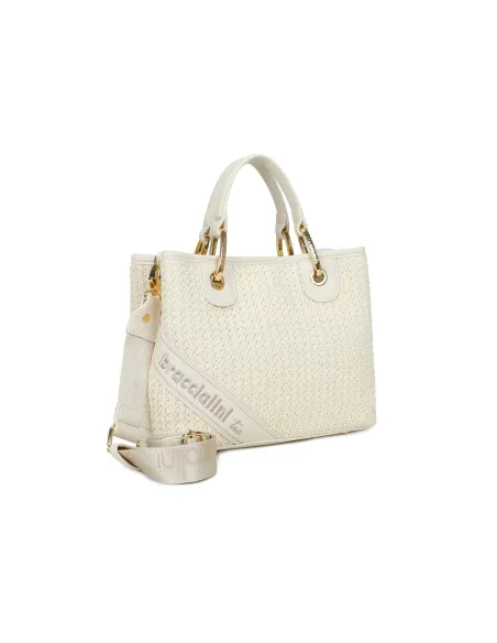 Mittlere Handtasche Braccialini Beth Tricot, weiß