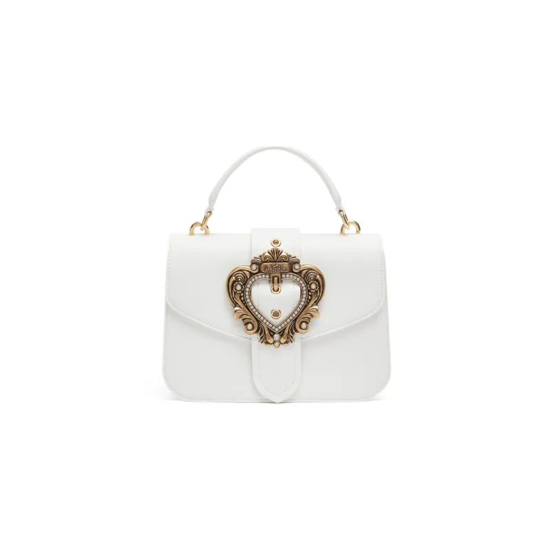 Borsa a mano piccola Braccialini Baroque, bianca