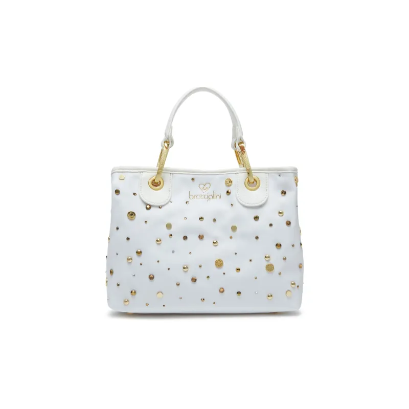 Bacciaini Beth Strass mittlere Handtasche, weiß