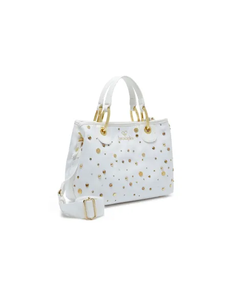 Bacciaini Beth Strass medium-sized handbag, white