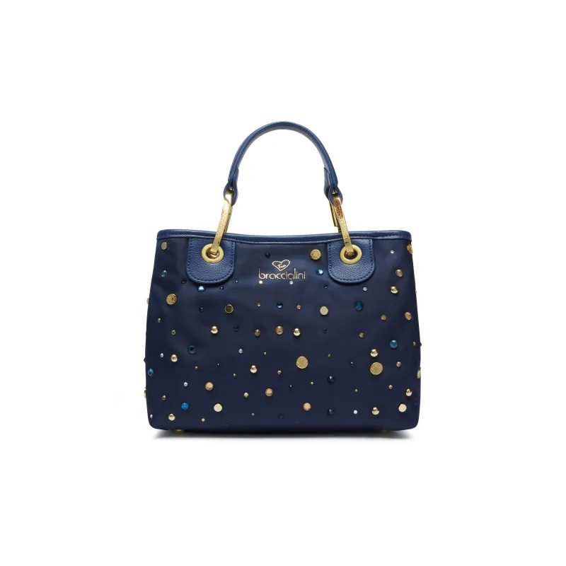 Borsa a mano media Braccialini Beth Strass, blu