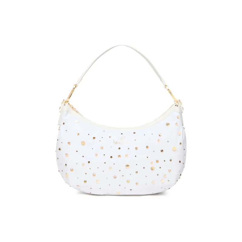 Borsa a spalla Braccialini Beth Strass, bianca
