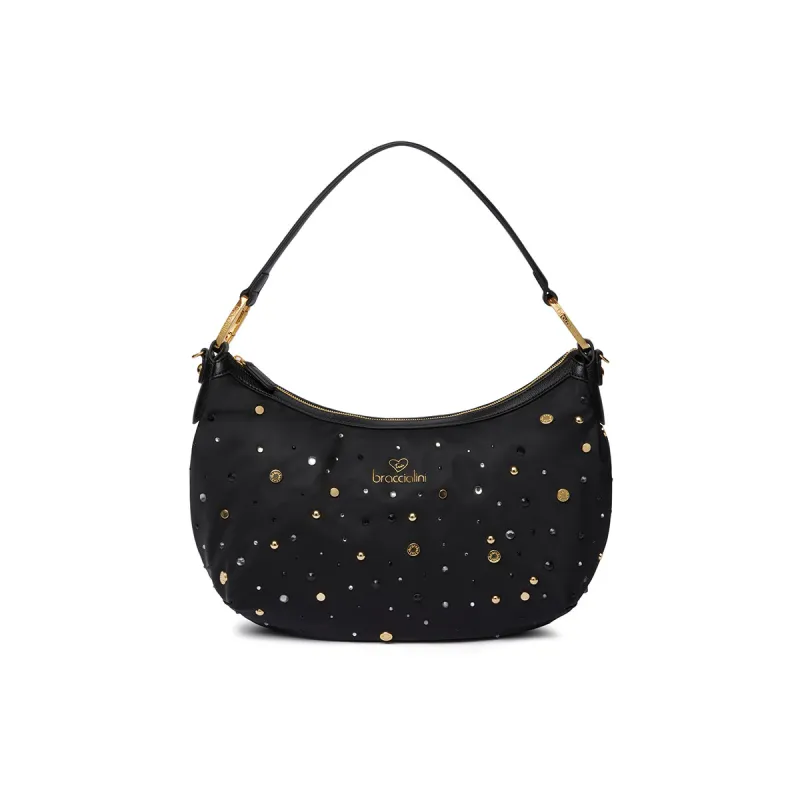 Borsa a spalla Braccialini Beth Strass, nera