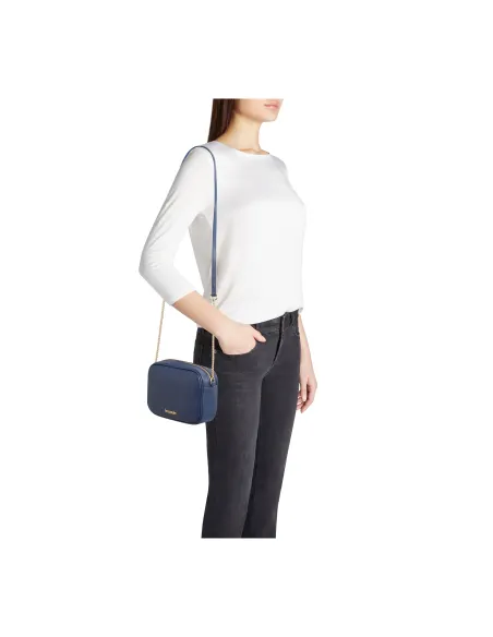 Braccialini Jinny leather cross-body bag, blue