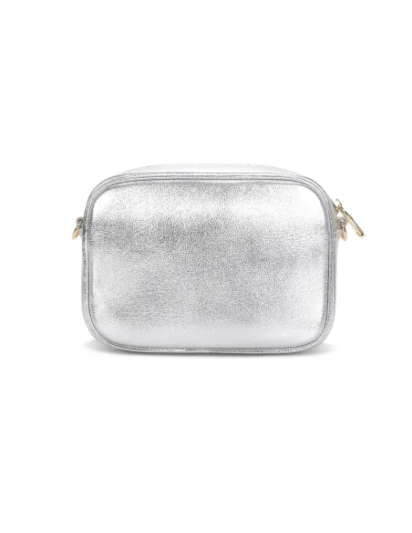 Braccialini Jinny leather cross-body bag, silver