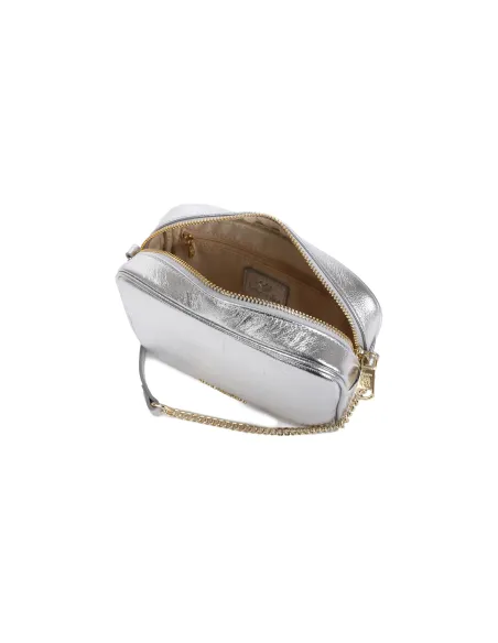 Braccialini Jinny leather cross-body bag, silver