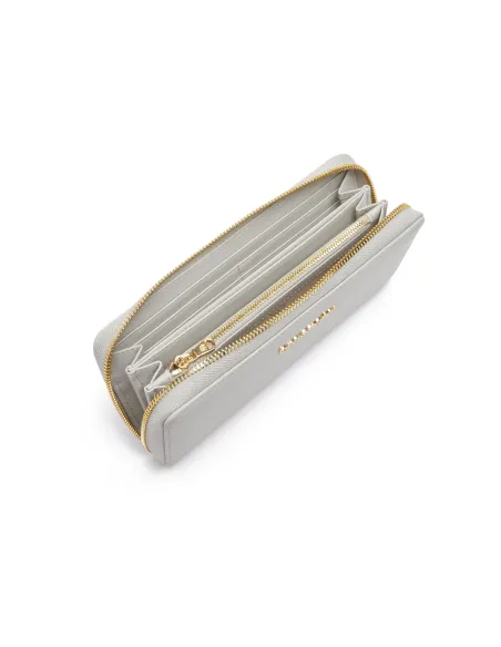 Braccialini women's leather wallet with zip, light grey