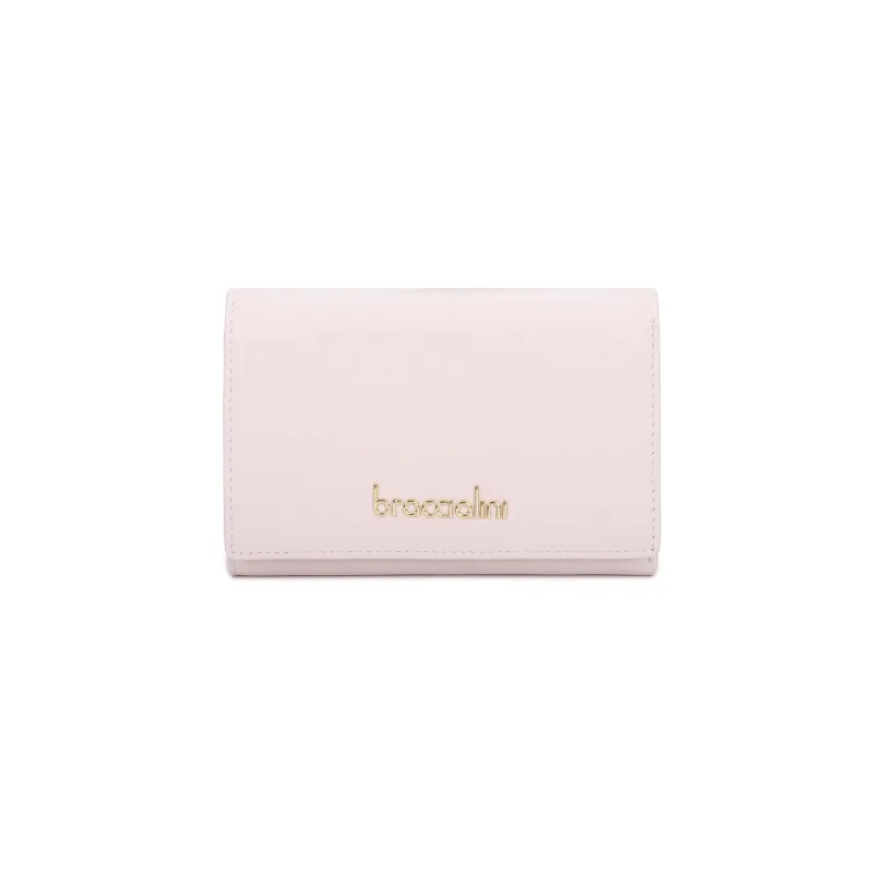 Braccialini basic small leather women's wallet, light pink