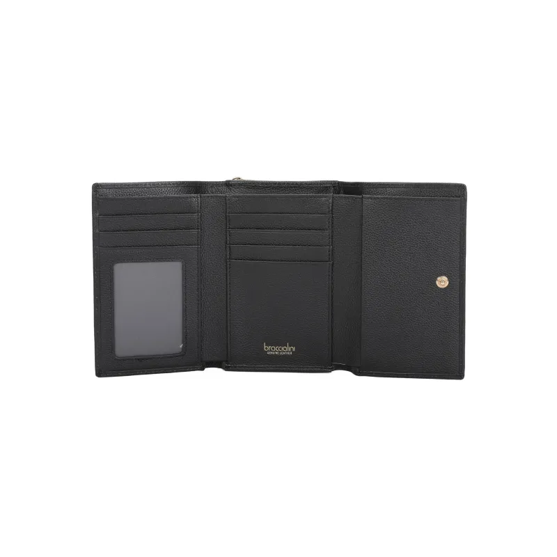 Portafogli donna piccolo in pelle Braccialini basic, nero 2