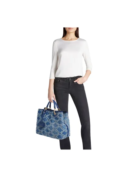 Borsa a mano Braccialini Beth Jeans, blue jeans
