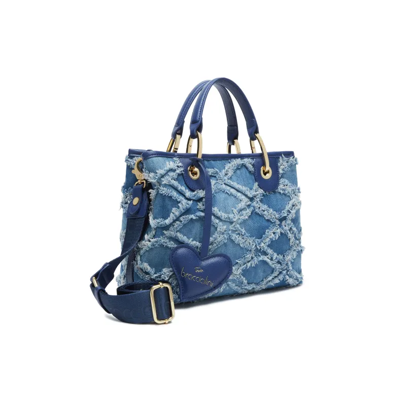 Borsa a mano media Braccialini Beth Jeans, blue jeans 2