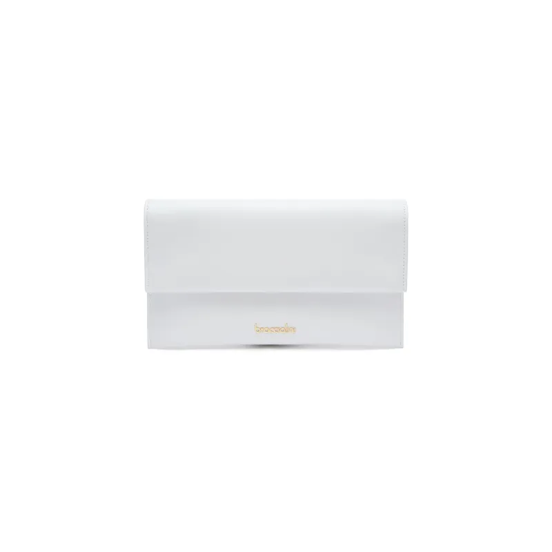 Braccialini Jimmy leather clutch bag, white