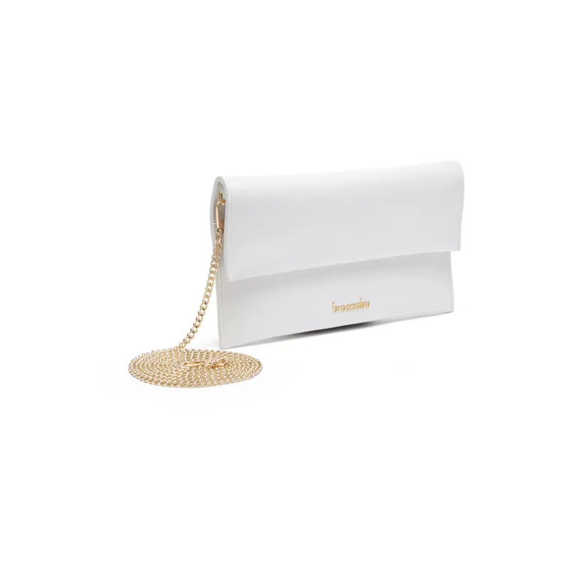Braccialini Jimmy Leder-Clutch-Tasche, weiß 2