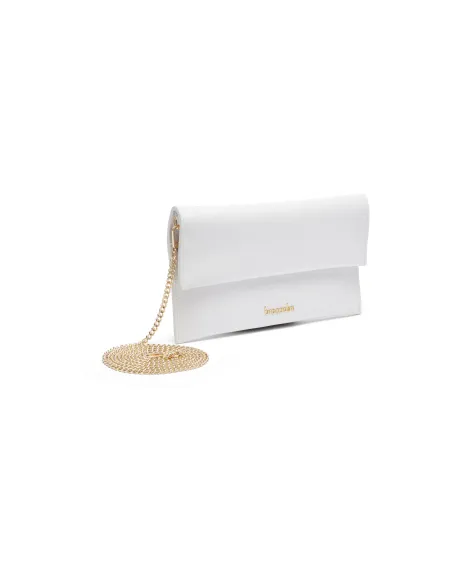 Braccialini Jimmy leather clutch bag, white