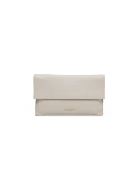 Braccialini Jimmy leather clutch bag, beige