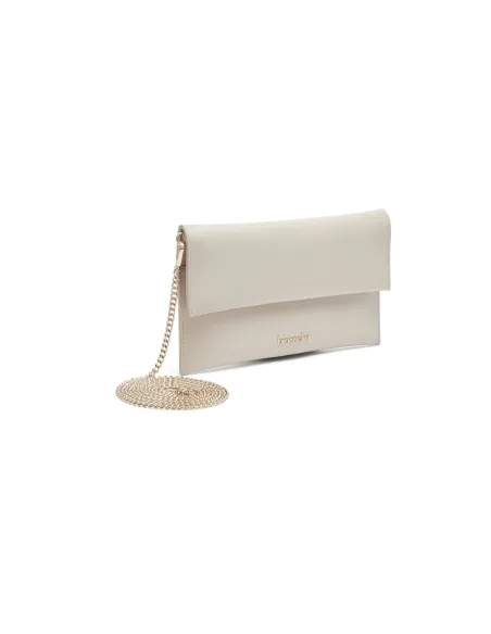 Braccialini Jimmy leather clutch bag, beige