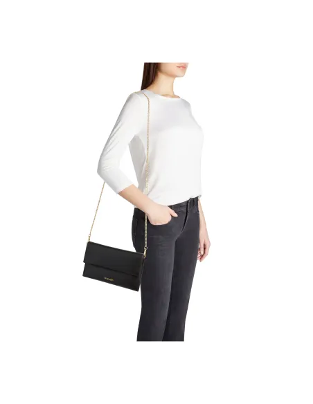 Braccialini Jimmy Leder-Clutch-Tasche, schwarz