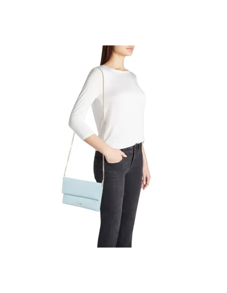 Bustina in pelle Braccialini Jinny, celeste