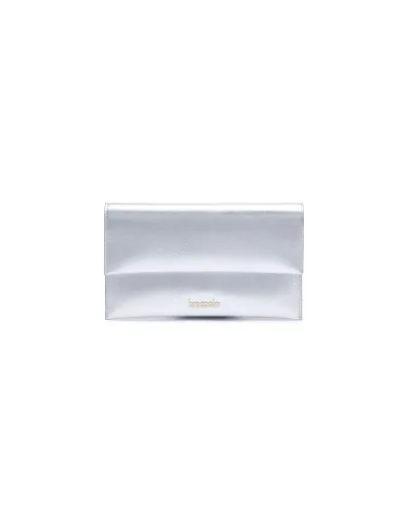Braccialini Jimmy Leder-Clutch-Tasche, silber