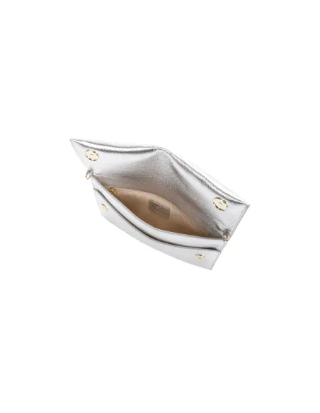 Braccialini Jimmy Leder-Clutch-Tasche, silber