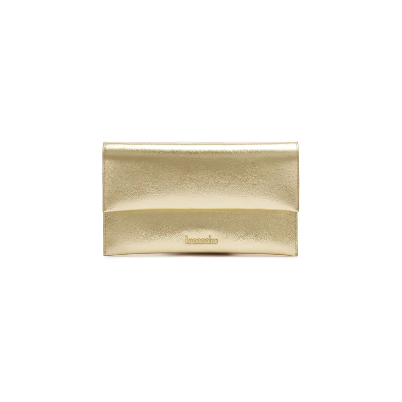 Braccialini Jimmy Leder-Clutch-Tasche, gold