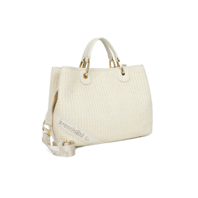 Braccialini Beth Tricot handbag, white 2