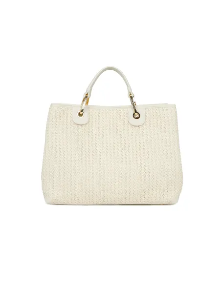 Borsa a mano Braccialini Beth Tricot, bianca