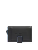 Porta banconote e carte di credito con sistema scorrevole Piquadro Atlas, nero