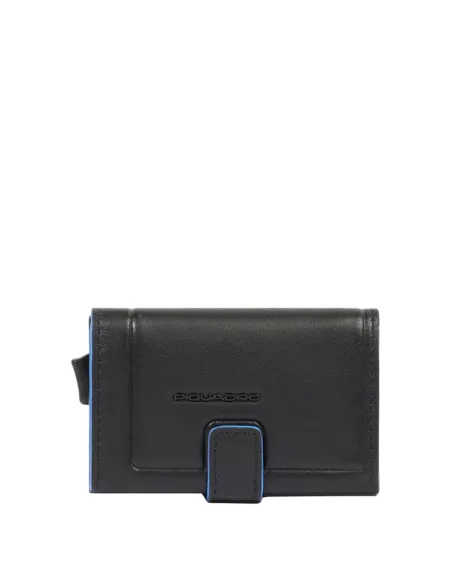 Piquadro Atlas cash and credit card holder with sliding system, black