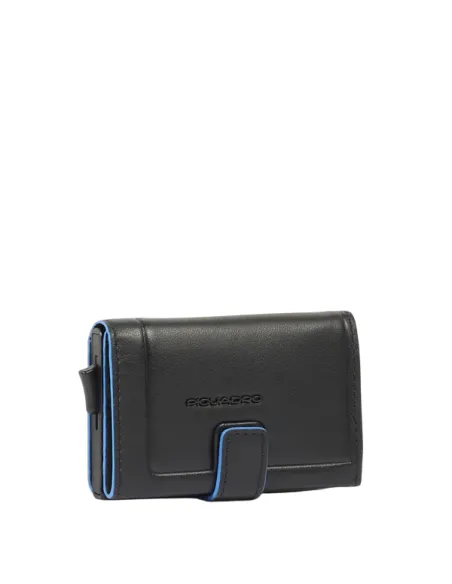 Piquadro Atlas cash and credit card holder with sliding system, black