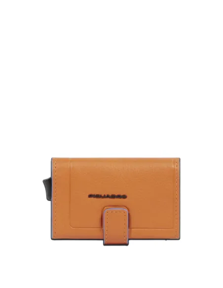 Piquadro Atlas cash and credit card holder with sliding system, orange