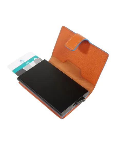 Banknoten- und Kreditkartenetui mit Schiebesystem Piquadro Atlas, orange