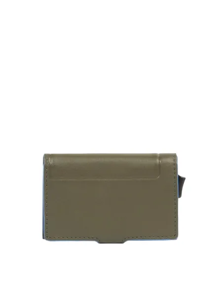 Piquadro Atlas cash and credit card holder with sliding system, green