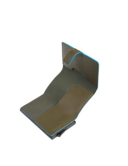 Piquadro Atlas cash and credit card holder with sliding system, green