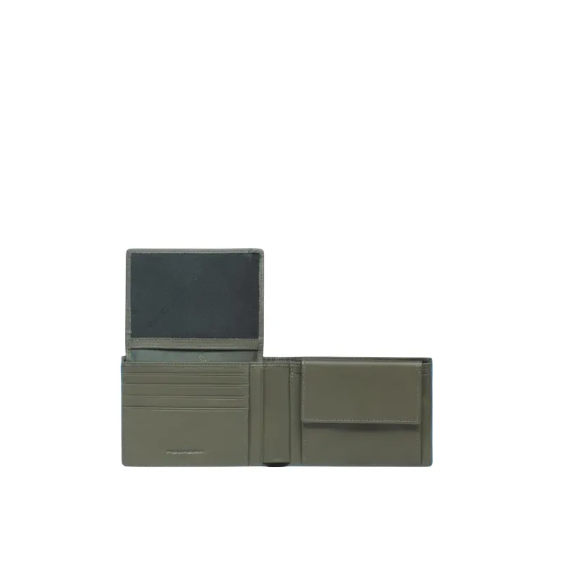 Piquadro Atlas leather men's wallet, green
