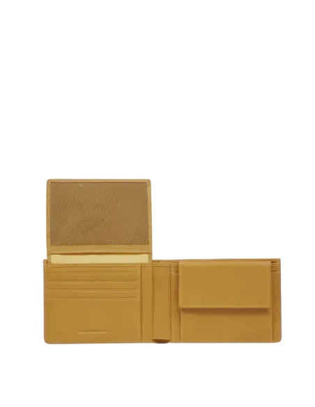 Piquadro Atlas leather men's wallet, yellow
