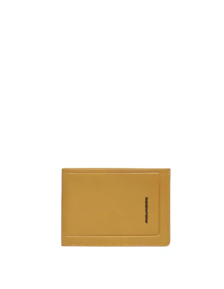 Piquadro Atlas leather men's wallet, yellow