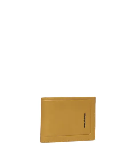 Piquadro Atlas leather men's wallet, yellow