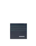 Portacarte di credito uomo sottile in pelle Piquadro Blue Square, blu