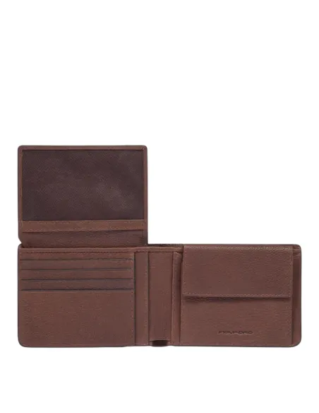 Piquadro Cronus leather wallet, brown