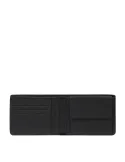 Piquadro Cronus men's leather wallet with coin purse, black