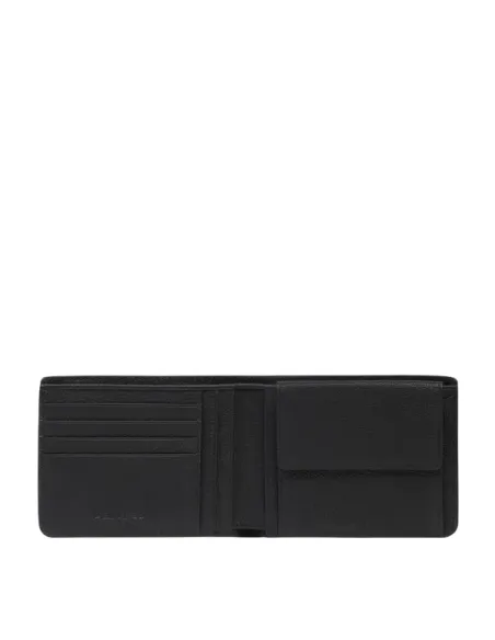 Herren Ledergeldbörse mit Münzfach Piquadro Cronus, schwarz