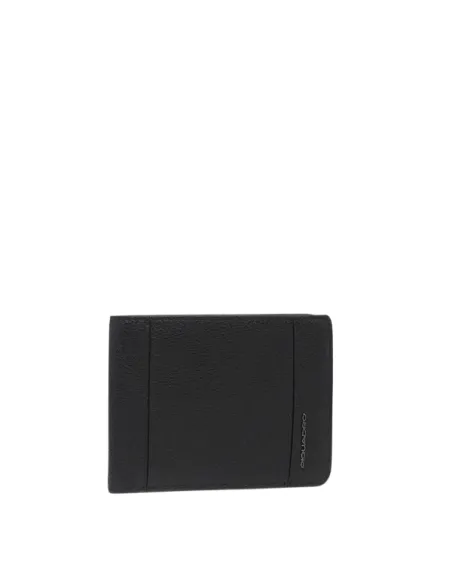 Piquadro Cronus men's leather wallet with coin purse, black