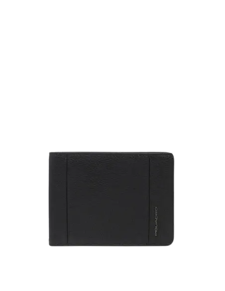 Piquadro Cronus men's leather wallet with coin purse, black