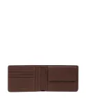 Piquadro Cronus men's leather wallet with coin purse, brown