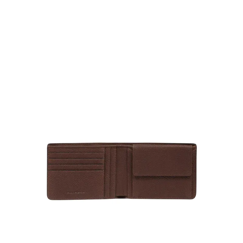 Herren Ledergeldbörse mit Münzfach Piquadro Cronus, braun